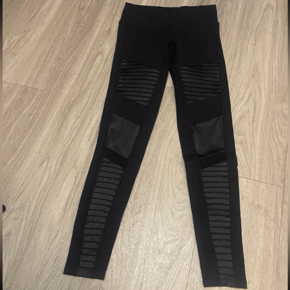 Alo Yoga Moto Black Leggings